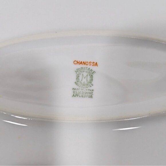 Noritake Chanossa Oval Serving Platter Porcelain Gold Floral Trim Vintage - Picture 15 of 16